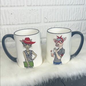 Stylish Animal Print Mugs Set Signature Housewares